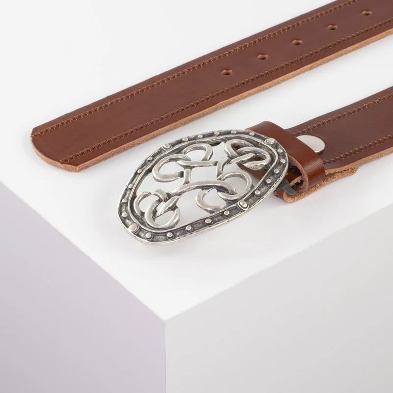 Ledergürtel 4cm mit Schnalle Verknoteter Knoten