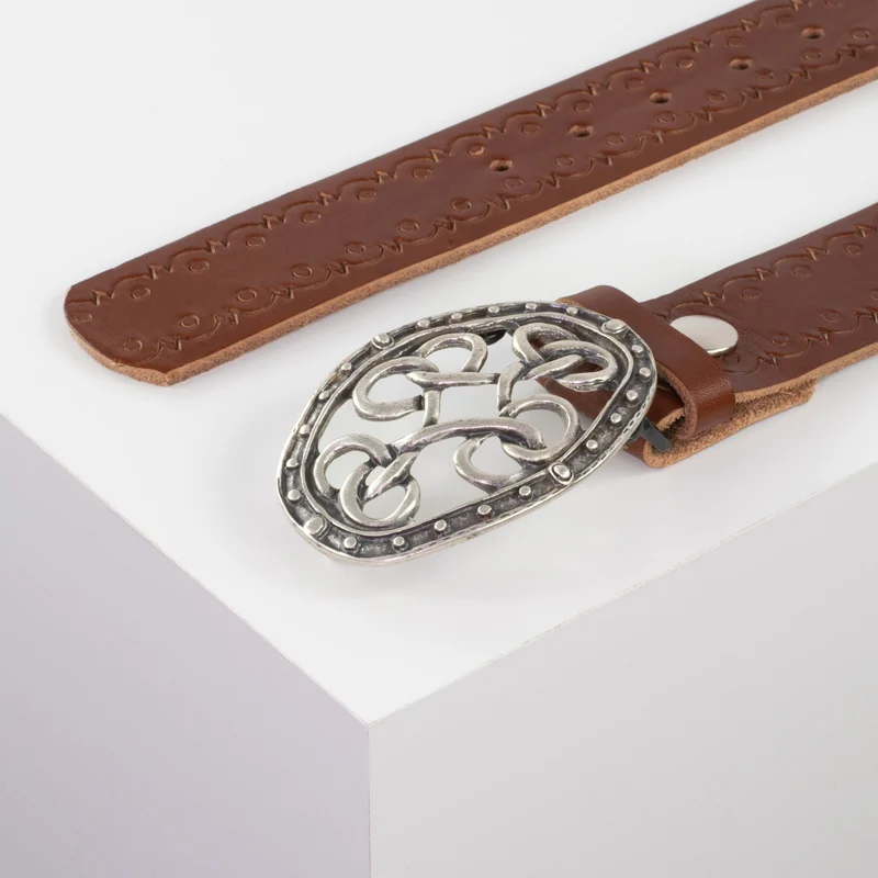 Ledergürtel 4cm mit Schnalle Verknoteter Knoten
