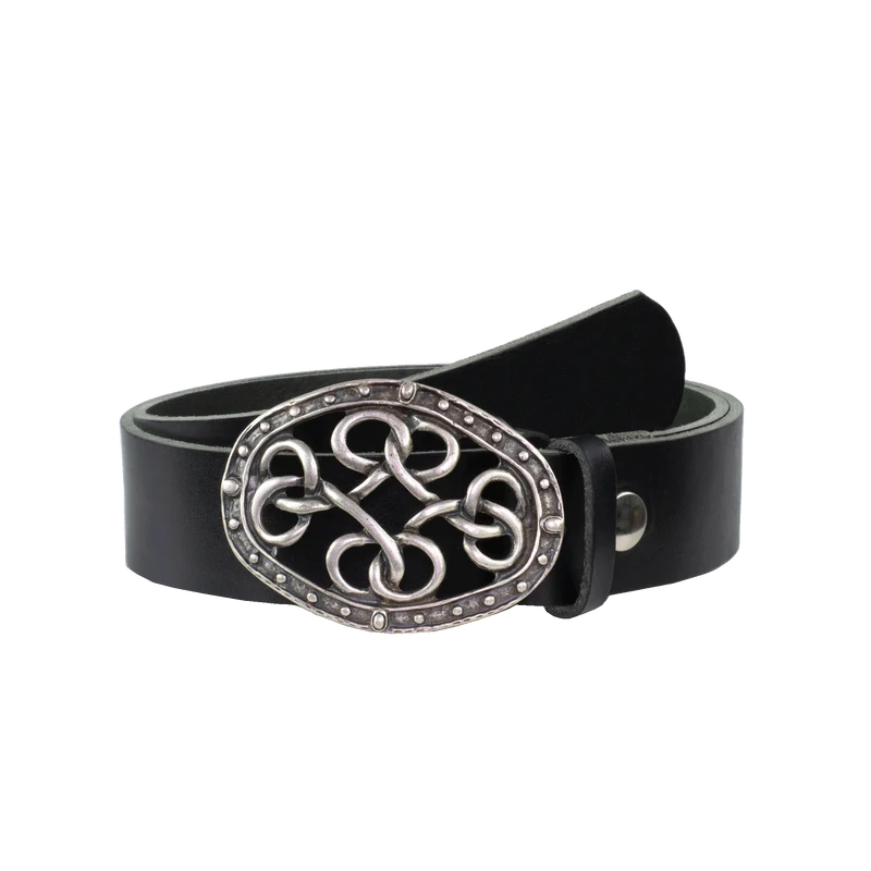 Ledergürtel 4cm mit Schnalle Verknoteter Knoten