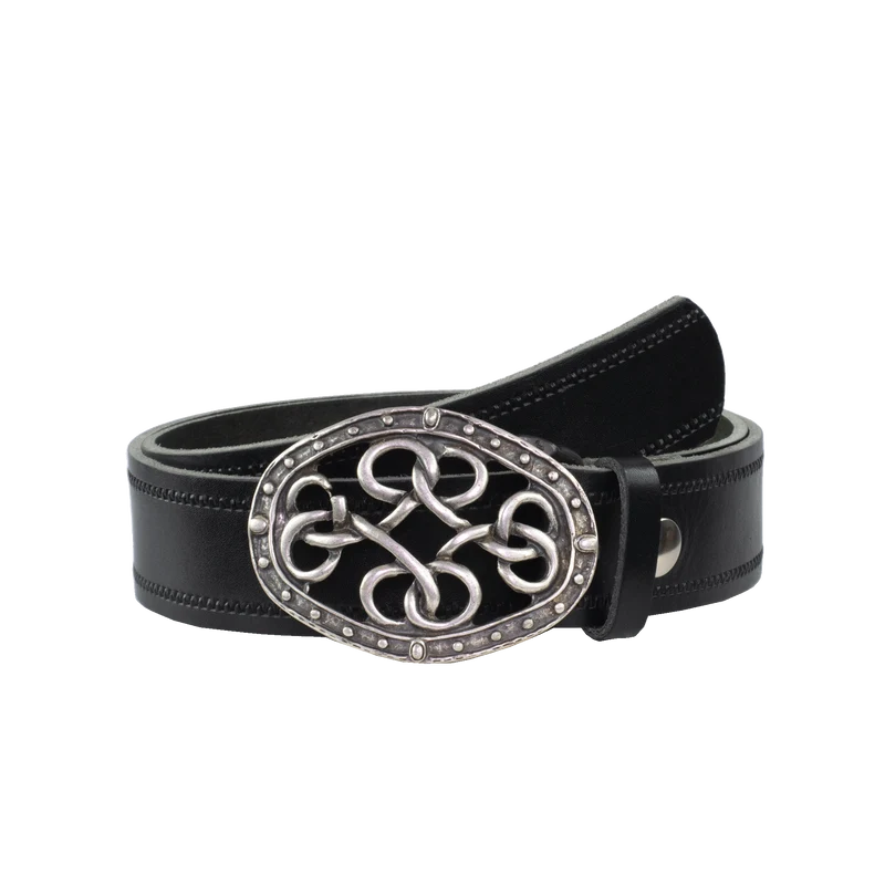 Ledergürtel 4cm mit Schnalle Verknoteter Knoten