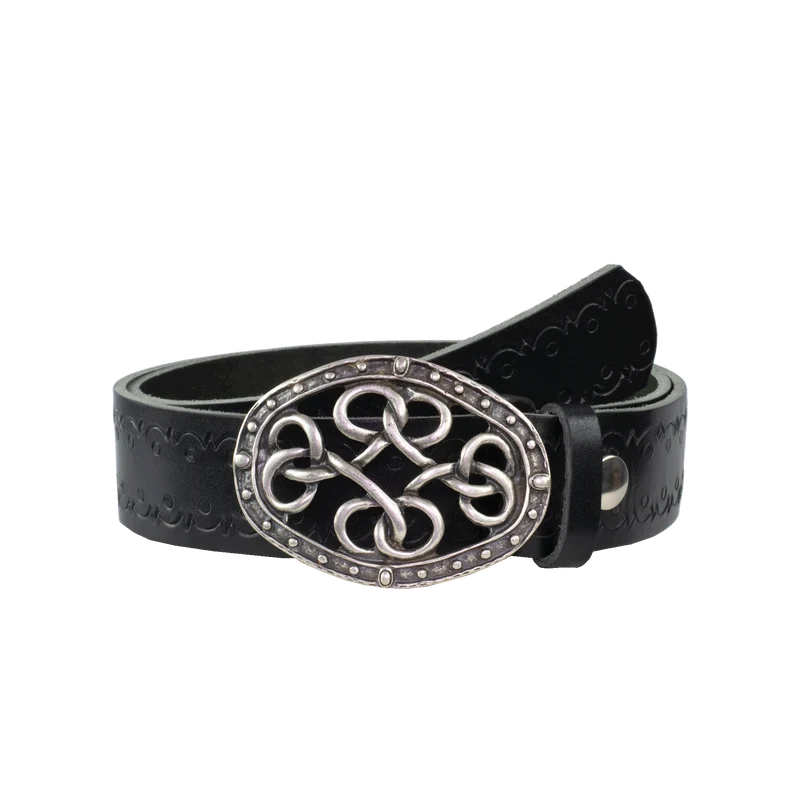 Ledergürtel 4cm mit Schnalle Verknoteter Knoten
