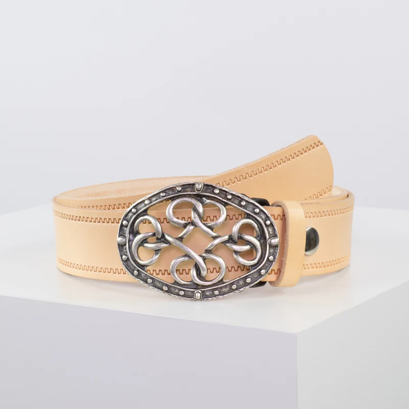 Ledergürtel 4cm mit Schnalle Verknoteter Knoten