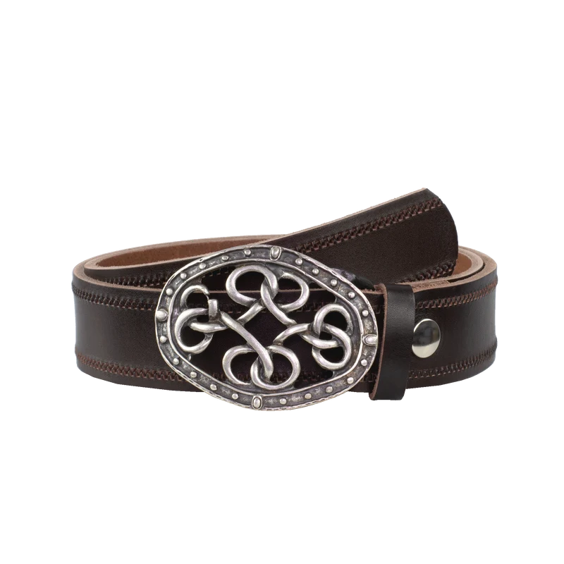 Ledergürtel 4cm mit Schnalle Verknoteter Knoten