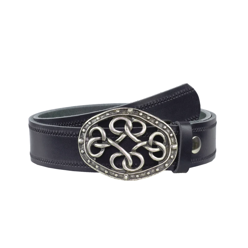Ledergürtel 4cm mit Schnalle Verknoteter Knoten