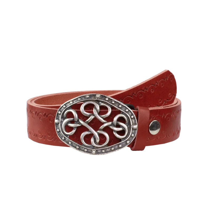 Ledergürtel 4cm mit Schnalle Verknoteter Knoten