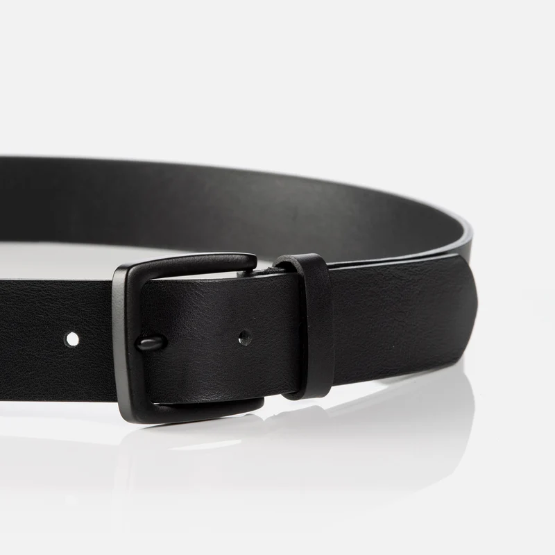 MATERA black uni – Ledergürtel Herren 3,5 cm