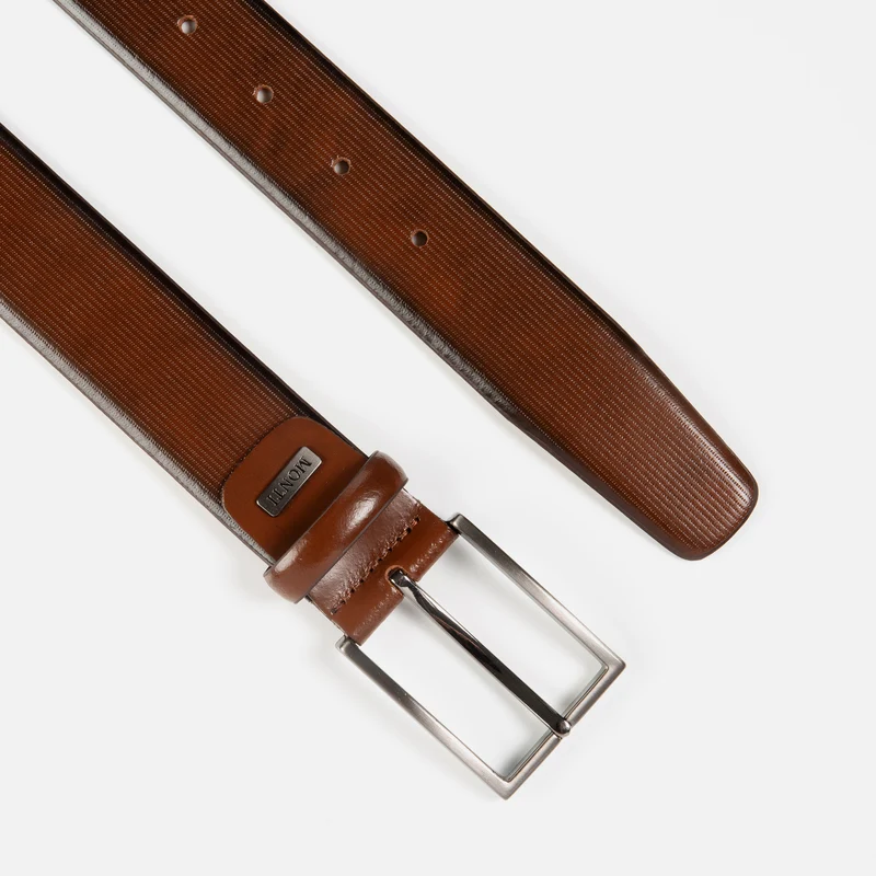 MARSALA brown uni – Herren-Anzuggürtel 3,5 cm
