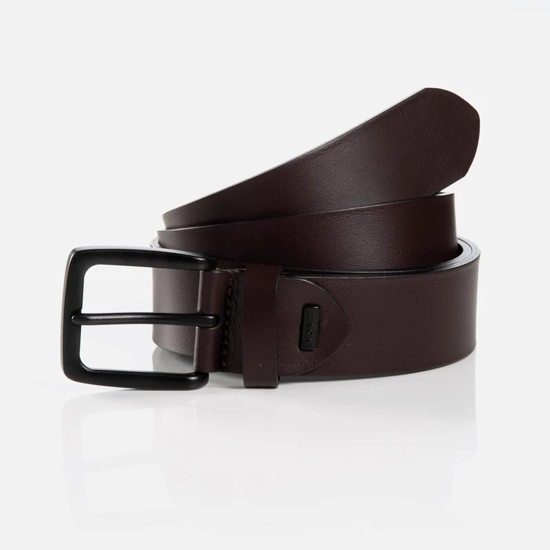 MATERA dark brown uni – Ledergürtel Herren 3,5 cm