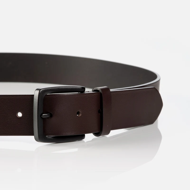 MATERA dark brown uni – Ledergürtel Herren 3,5 cm