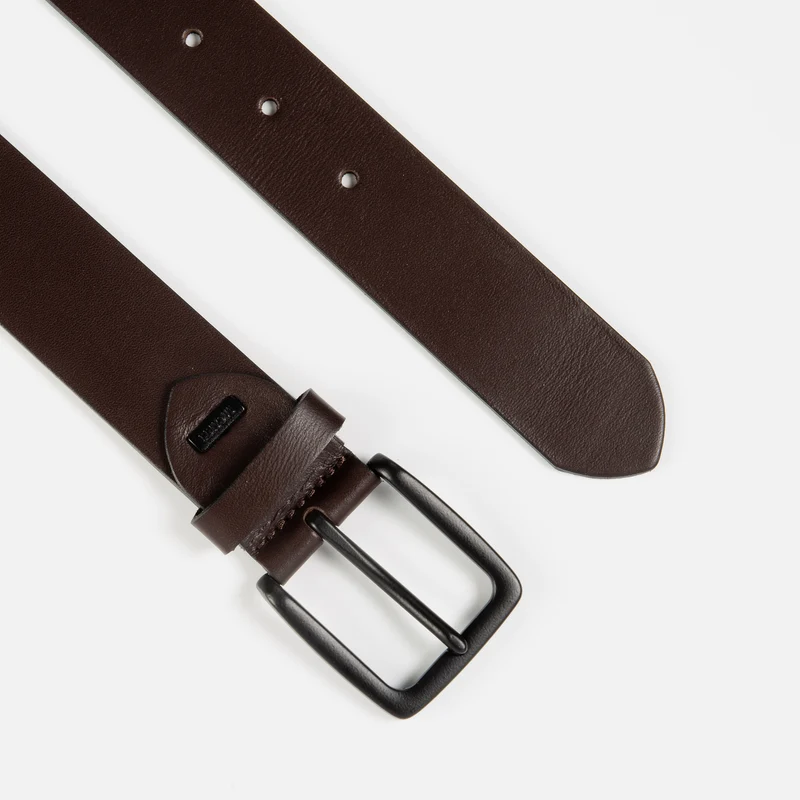 MATERA dark brown uni – Ledergürtel Herren 3,5 cm