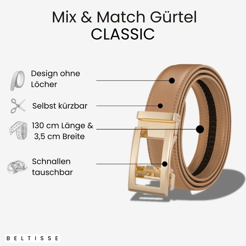 BELTISSE Classic Mix & Match Automatikgürtel in edler Geschenkbox