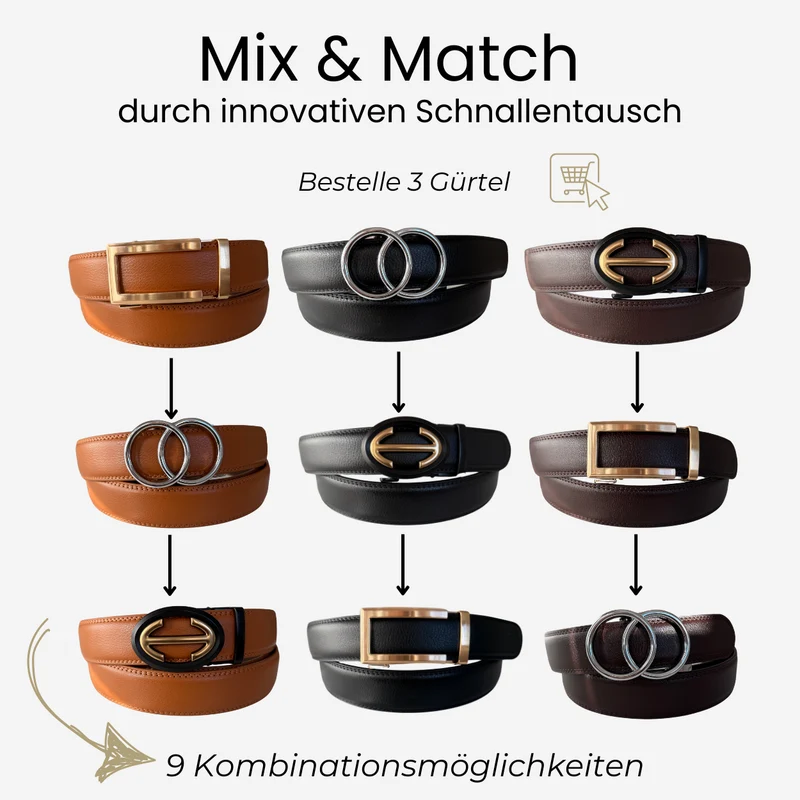 BELTISSE Classic Mix & Match Automatikgürtel in edler Geschenkbox