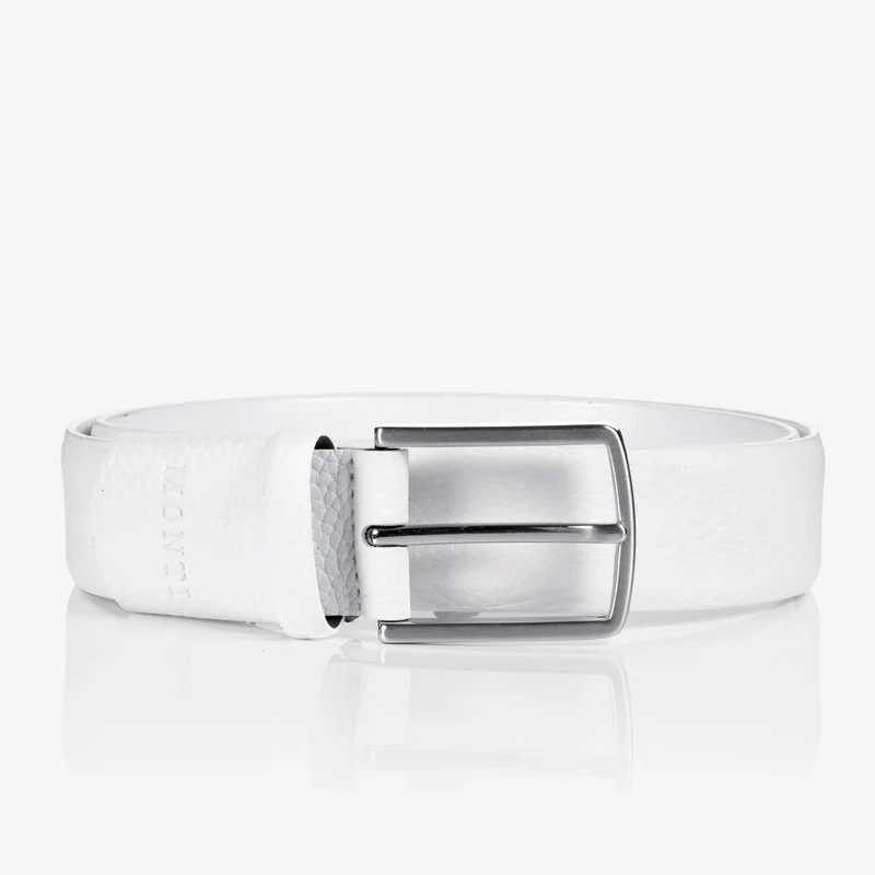 MOSKAU white uni – Ledergürtel Herren 3,5 cm mit Dehnbund