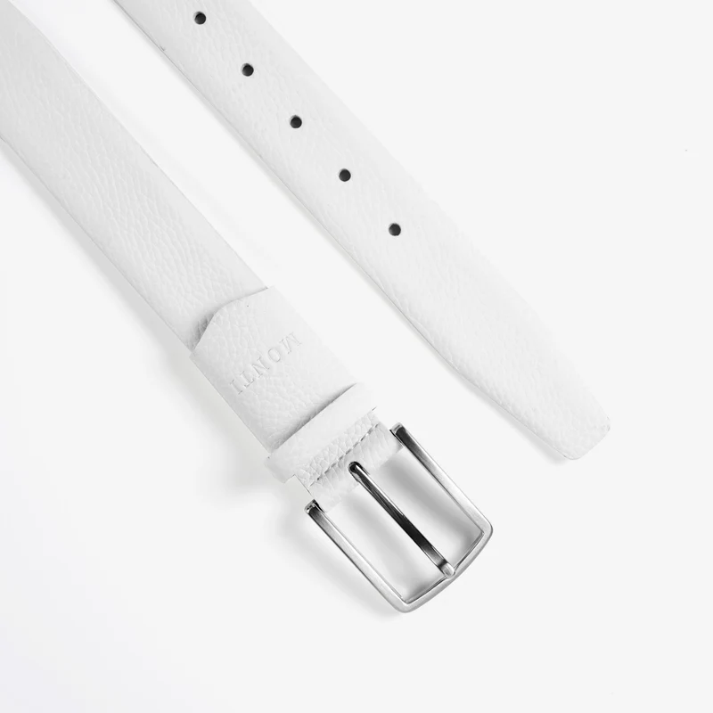 MOSKAU white uni – Ledergürtel Herren 3,5 cm mit Dehnbund