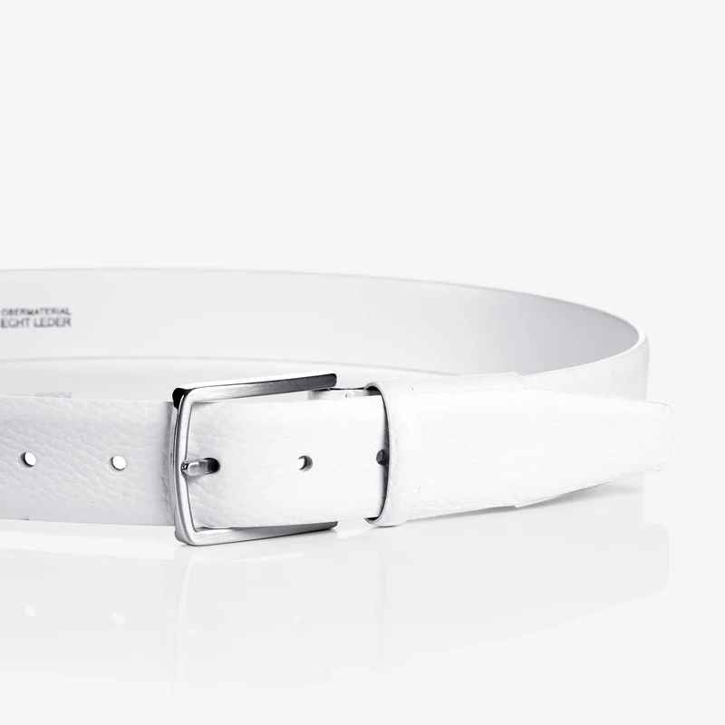 MOSKAU white uni – Ledergürtel Herren 3,5 cm mit Dehnbund