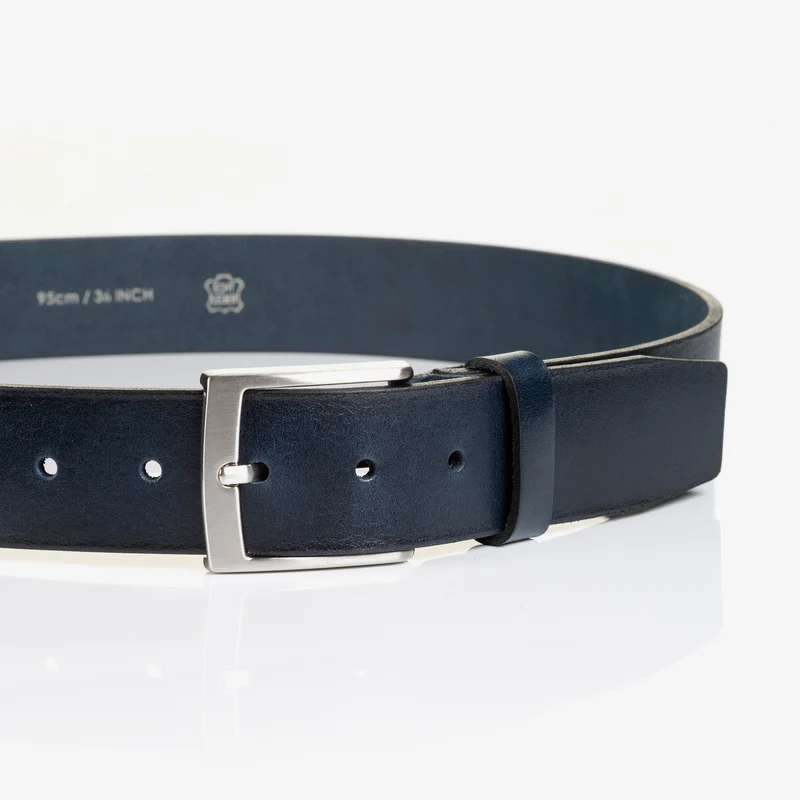 TUSTON navy uni – Ledergürtel Herren 3,8 cm
