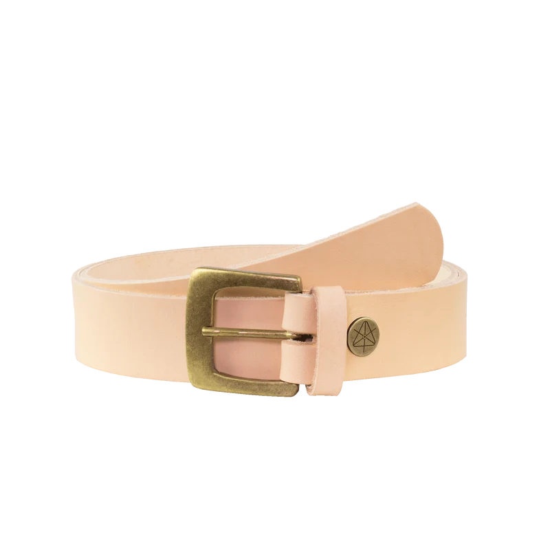 Ledergürtel 3,5cm mit Schnalle Madrid messing