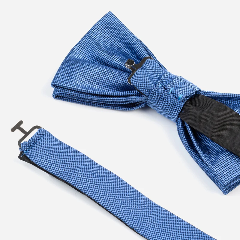 VALENTINO blue uni – Seidenfliege mit Oxford-Webstruktur