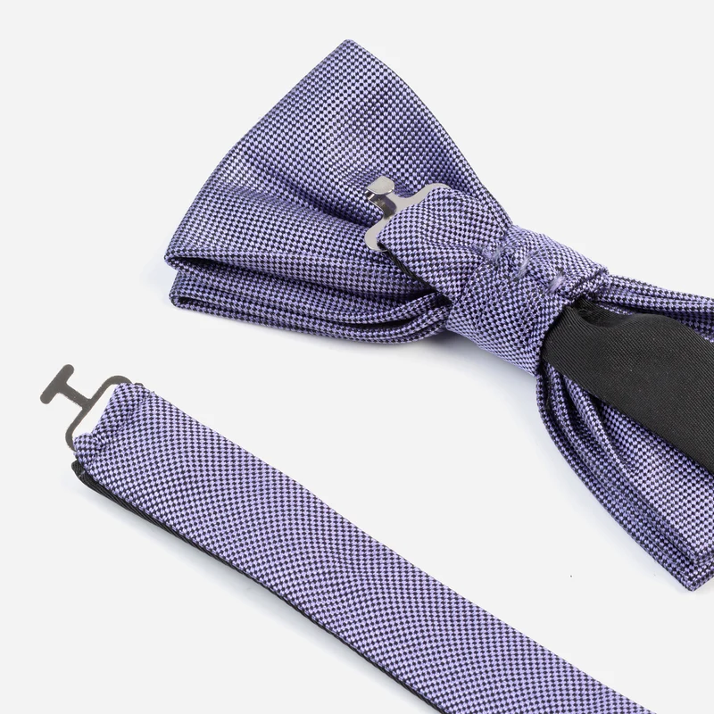 VALENTINO light lilac uni – Seidenfliege mit Oxford-Webstruktur