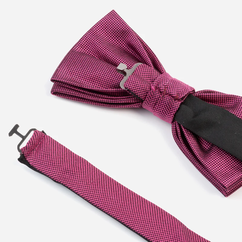 VALENTINO pink uni – Seidenfliege mit Oxford-Webstruktur