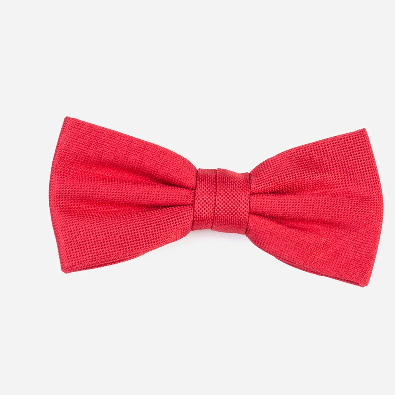 VALENTINO bright red uni – Seidenfliege mit Oxford-Webstruktur