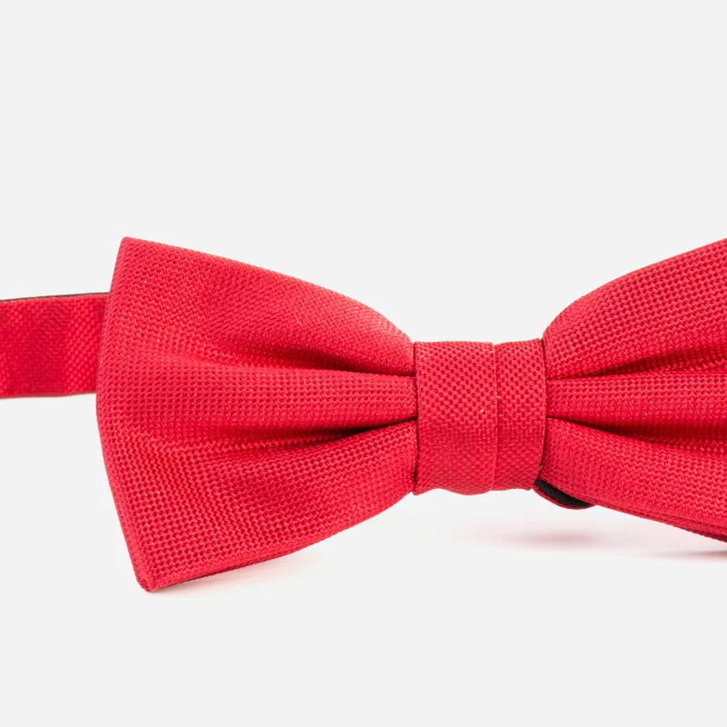 VALENTINO bright red uni – Seidenfliege mit Oxford-Webstruktur
