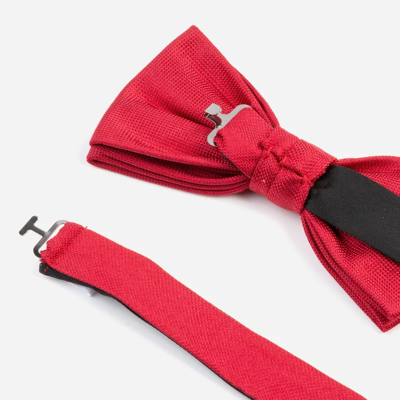 VALENTINO bright red uni – Seidenfliege mit Oxford-Webstruktur