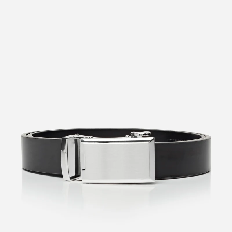 SHANGHAI black uni – Herren-Anzuggürtel 3,5 cm mit Automatikschließe