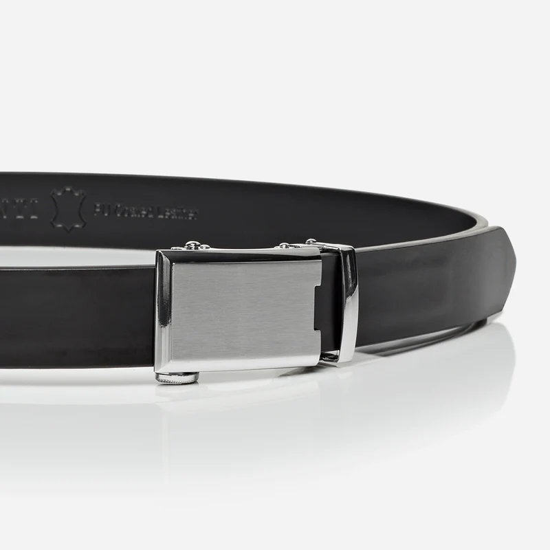 SHANGHAI black uni – Herren-Anzuggürtel 3,5 cm mit Automatikschließe