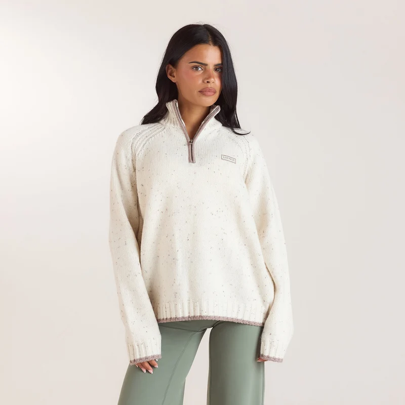 Strickpullover aus Wollmischung - Crèmefarbe