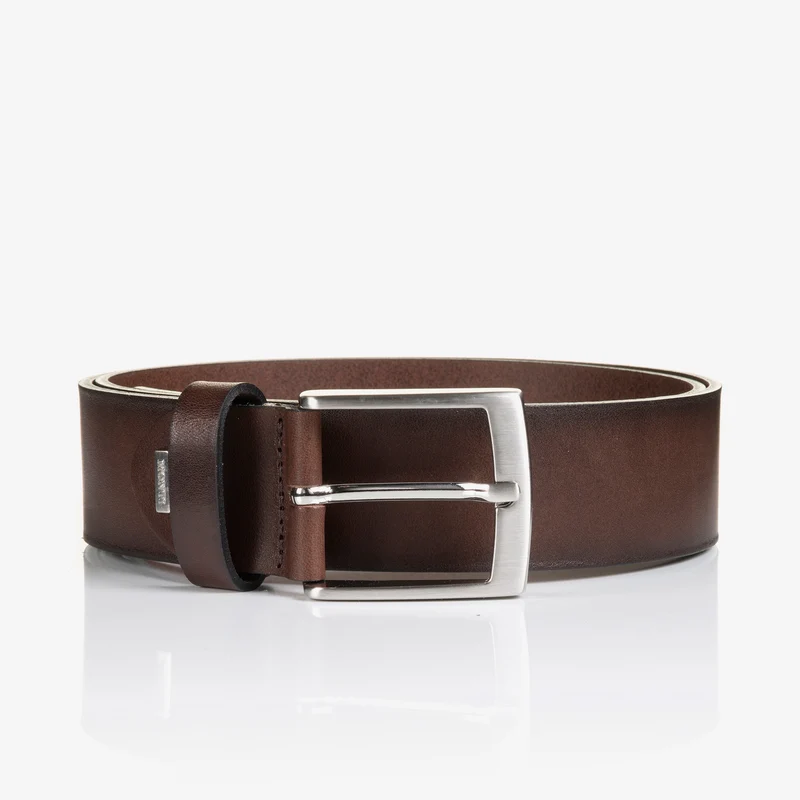 TUSTON brown uni – Ledergürtel Herren 3,8 cm