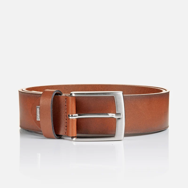 TUSTON cognac uni – Ledergürtel Herren 3,8 cm