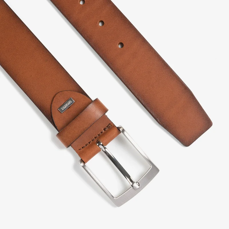 TUSTON cognac uni – Ledergürtel Herren 3,8 cm