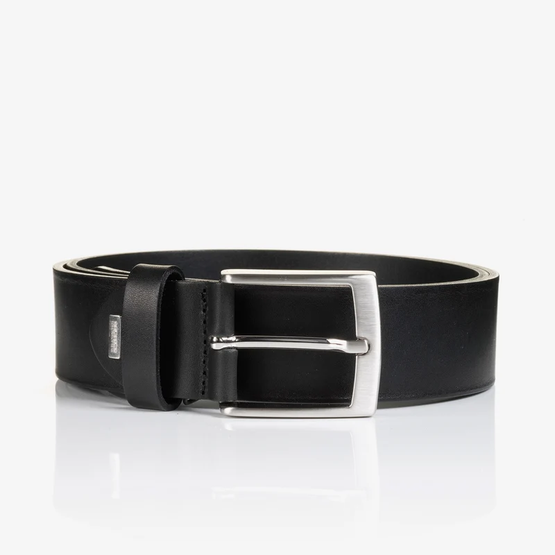 TUSTON black uni – Ledergürtel Herren 3,8 cm