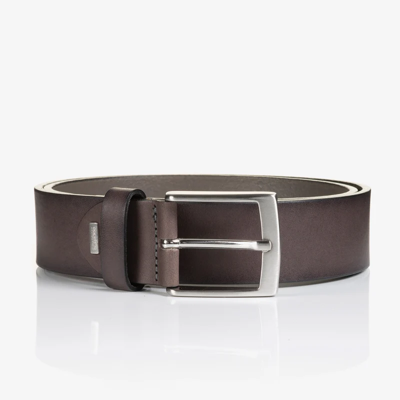 TUSTON grey uni – Ledergürtel Herren 3,8 cm