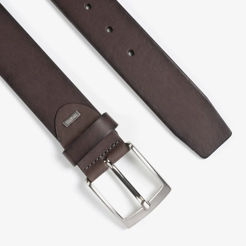 TUSTON grey uni – Ledergürtel Herren 3,8 cm