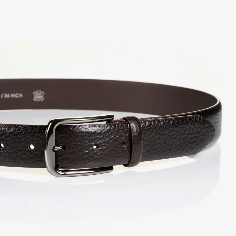 NAPA dark brown uni – Herren-Anzuggürtel 3,5 cm