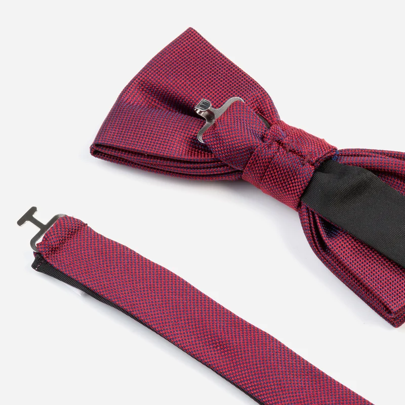 VALENTINO red uni – Seidenfliege mit Oxford-Webstruktur
