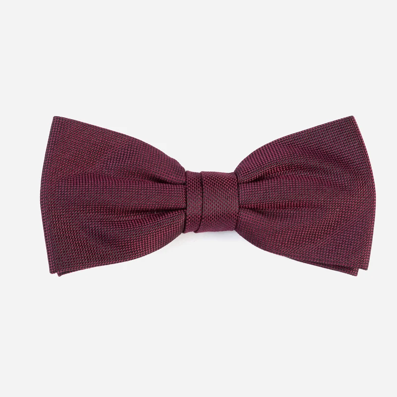VALENTINO bordeaux uni – Seidenfliege mit Oxford-Webstruktur