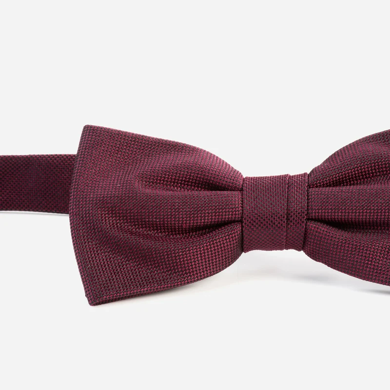 VALENTINO bordeaux uni – Seidenfliege mit Oxford-Webstruktur