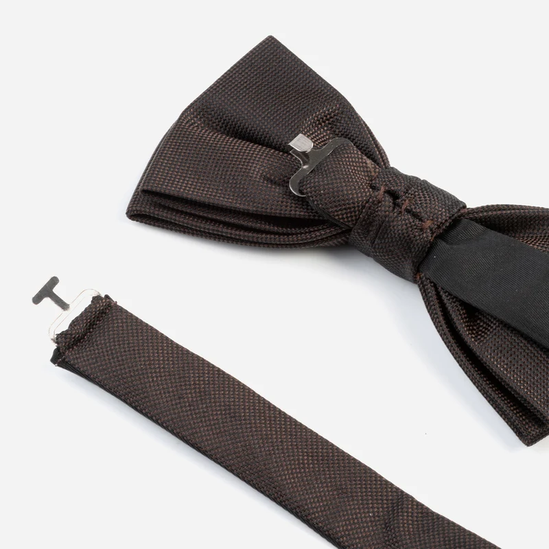 VALENTINO brown uni – Seidenfliege mit Oxford-Webstruktur