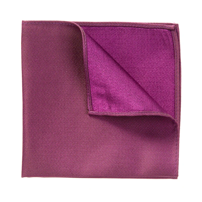 VINCENZO pink uni – Seiden-Einstecktuch mit Oxford-Webstruktur