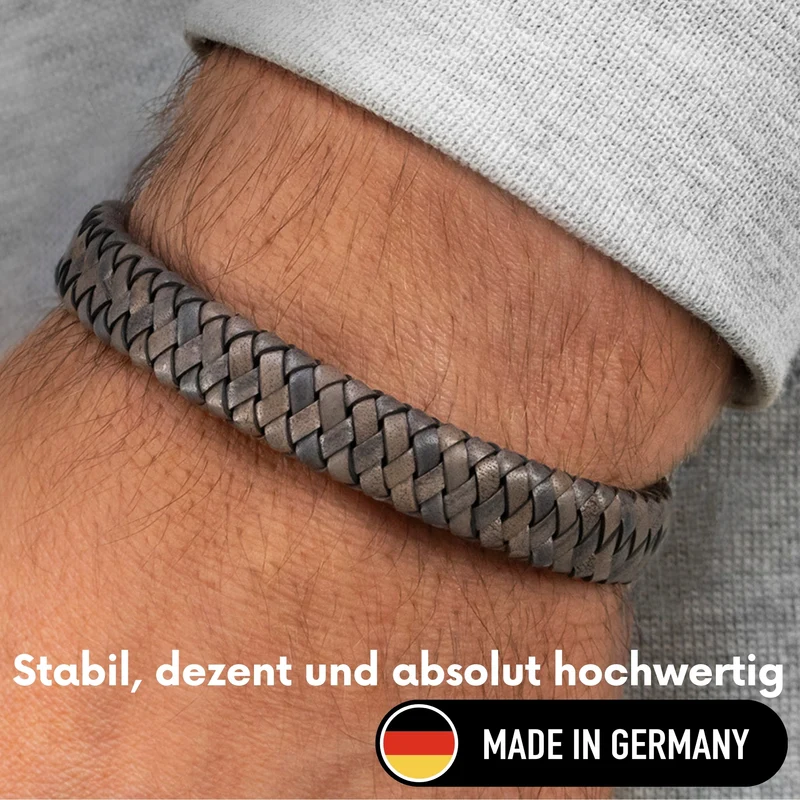 Lederarmband ovalbraided NYBORG (Grau)