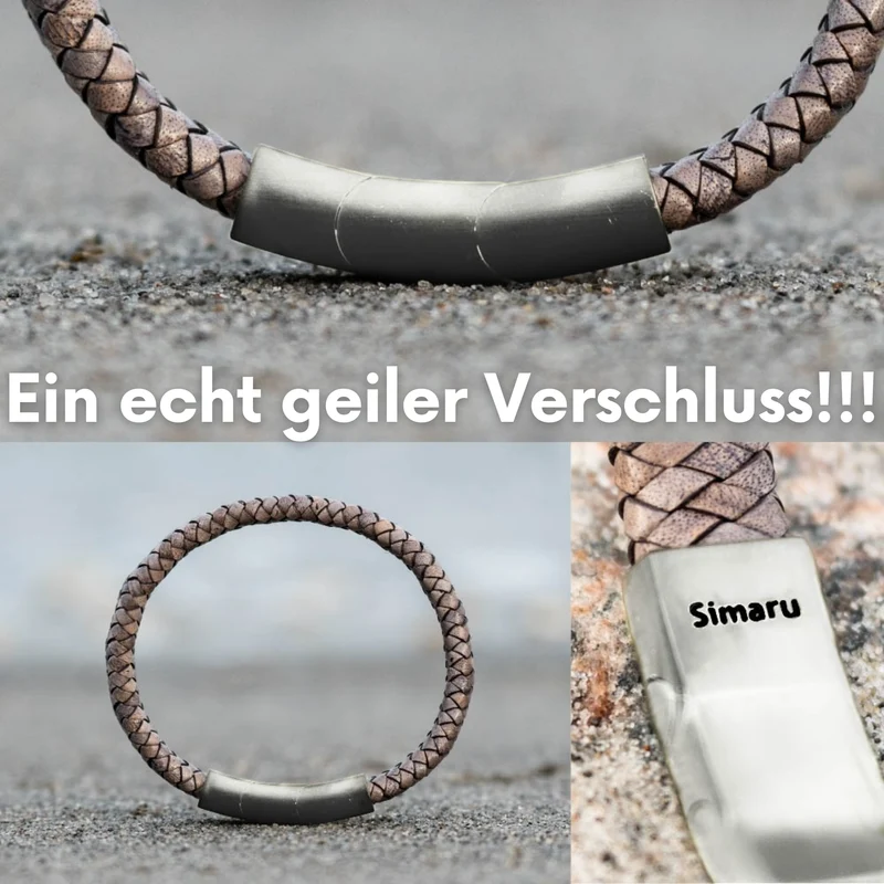 Lederarmband ovalbraided NYBORG (Grau)