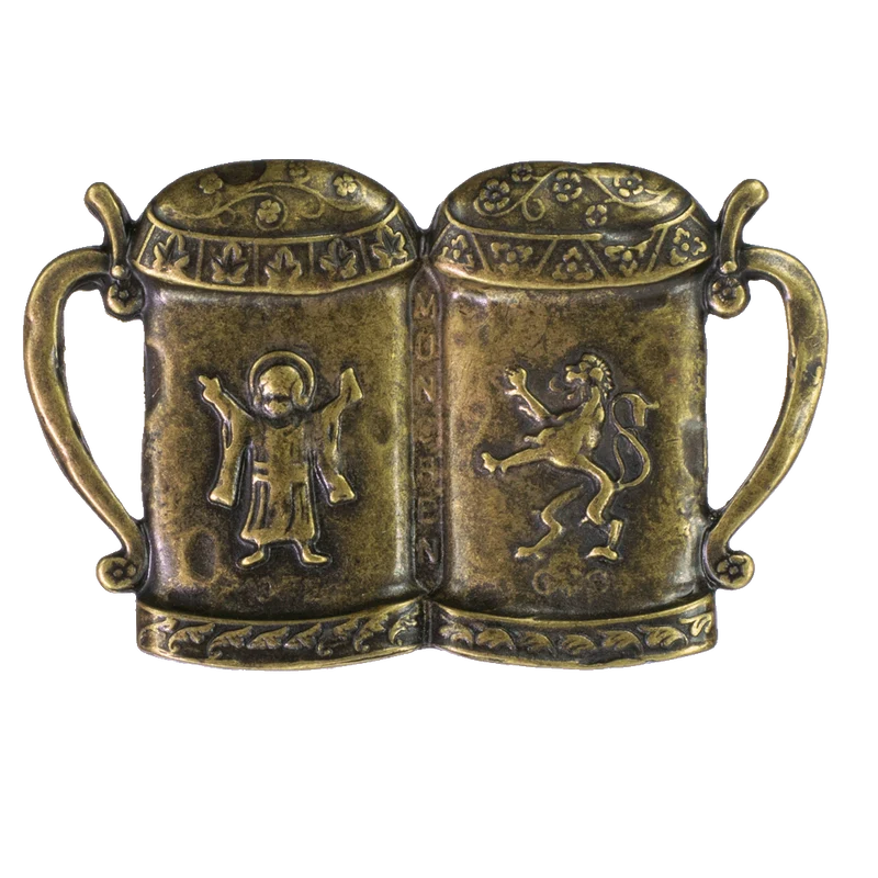 Gürtelschnalle 4cm Bierkrug messing
