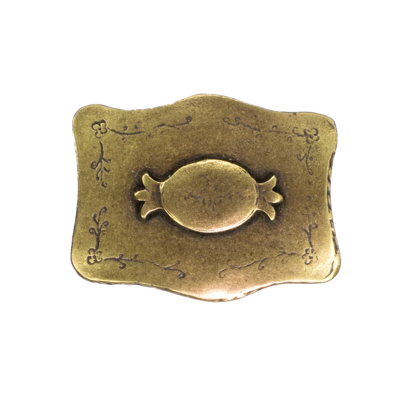 Gürtelschnalle 4cm Bonbon messing