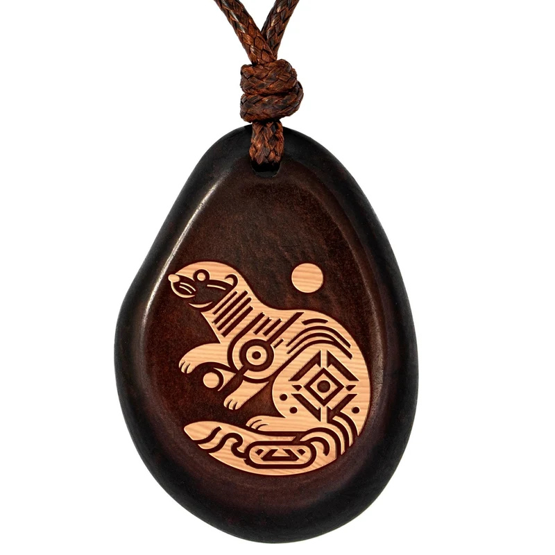 Kette aus Taguanuss-Anhänger (Braun)