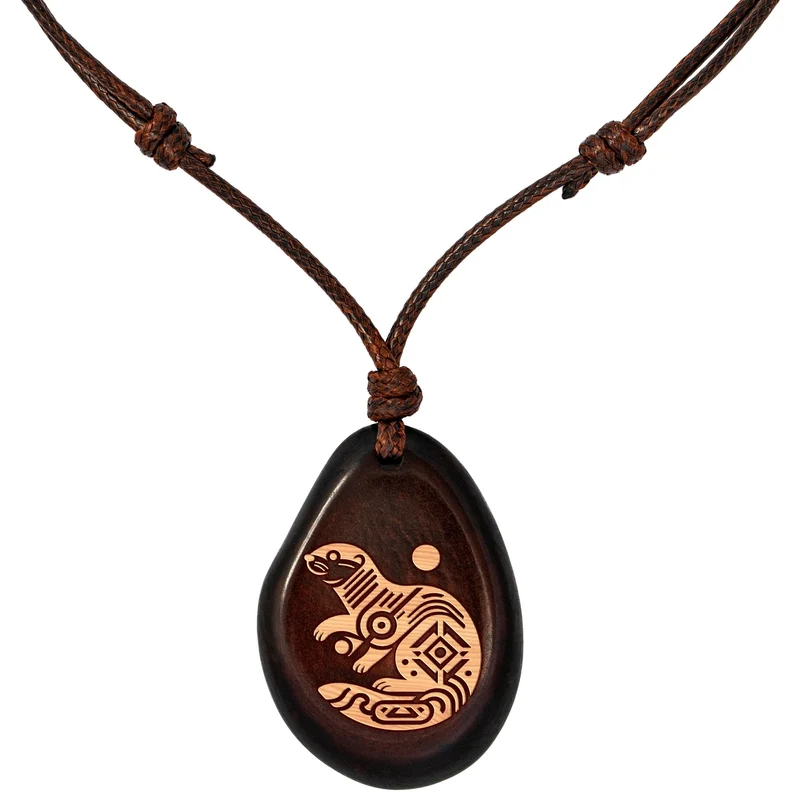 Kette aus Taguanuss-Anhänger (Braun)
