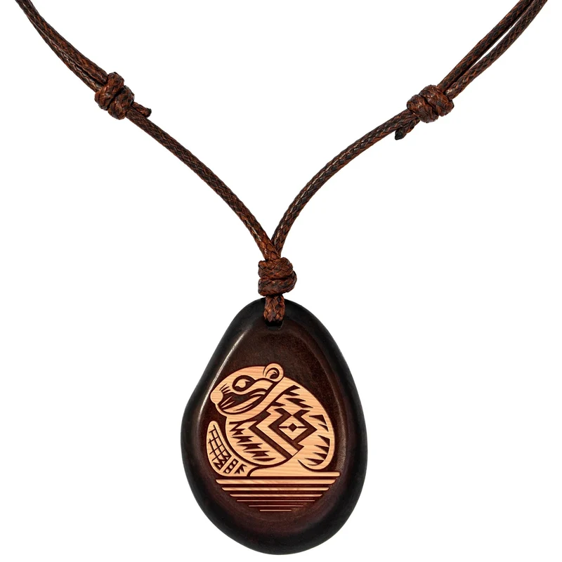 Kette aus Taguanuss-Anhänger (Braun)