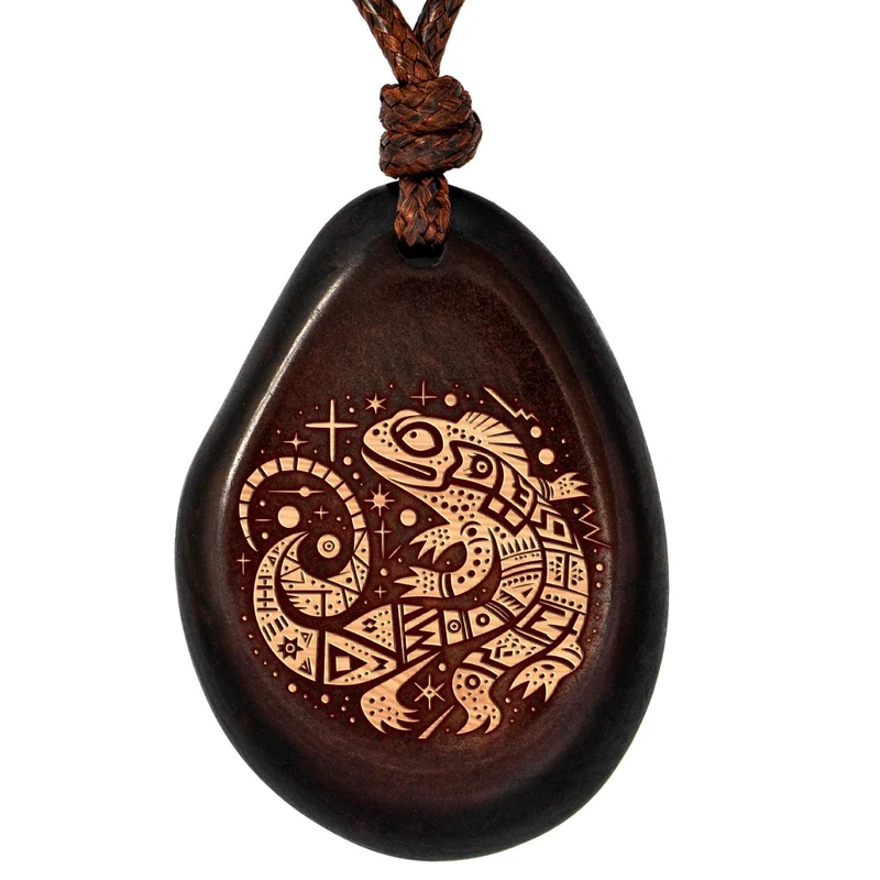 Kette aus Taguanuss-Anhänger (Braun)